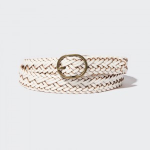 Bolsas Uniqlo Round Buckle Mesh Leather Belt Mujer Blancas | 762-IOMQZC