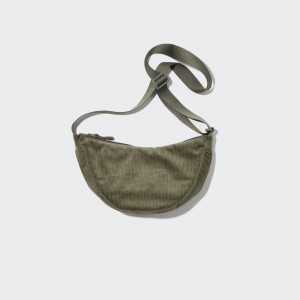 Bolsas Uniqlo Round Mini Shoulder Bag Corduroy Mujer Verde Oliva | 567-QLNXAO
