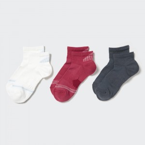 Calcetines Uniqlo Ankle Sports Socks Three Pairs Mujer Blancas | 390-XDEGSB