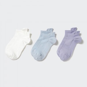 Calcetines Uniqlo Ankle Sports Socks Three Pairs Mujer Blancas | 125-URTLOM