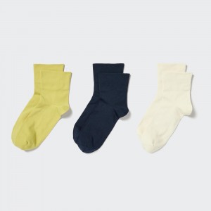 Calcetines Uniqlo Crew Tapered Socks Three Pairs Mujer Verde | 351-XTERQF