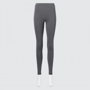 Calcetines Uniqlo Heattech Extra Warm Cotton Thermal Leggings Mujer Gris Oscuro | 913-KYJQCW