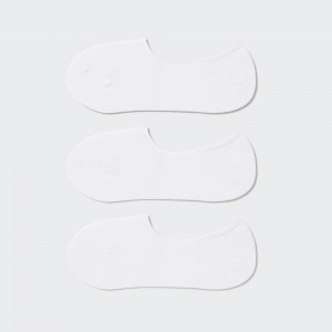 Calcetines Uniqlo Invisible No Show Socks Three Pairs Mujer Blancas | 164-ZQBTUJ