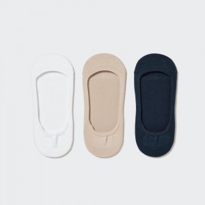 Calcetines Uniqlo Low Cut Invisible No Show Socks Three Pairs Mujer Blancas | 641-AICWVQ