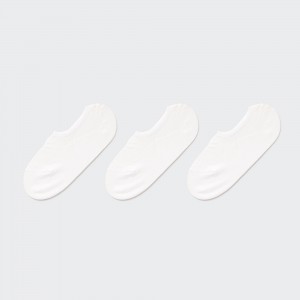 Calcetines Uniqlo Mesh Invisible No Show Socks Three Pairs Mujer Blancas | 817-YRQOJM