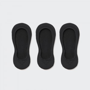 Calcetines Uniqlo Sheer Invisible No Show Socks Three Pairs Mujer Negras | 486-QUWZEX
