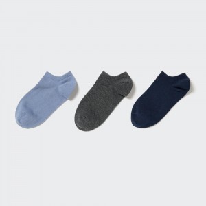 Calcetines Uniqlo Short Socks Three Pairs Mujer Azules | 043-AHFOML