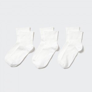 Calcetines Uniqlo Socks Three Pairs Mujer Blancas | 046-RVDOMS