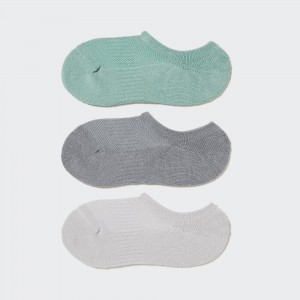 Calcetines Uniqlo Sports Invisible No Show Socks Three Pairs Mujer Verde | 296-DZFKRA
