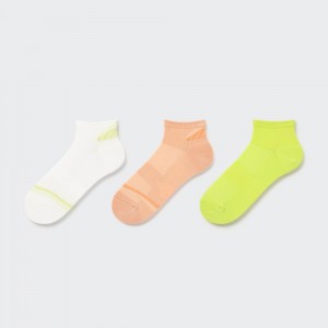 Calcetines Uniqlo Sports Short Socks Three Pairs Mujer Blancas | 561-LWFNQE