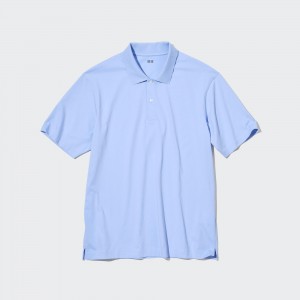 Camisa Polo Uniqlo Airism Polo Shirt Hombre Azules | 718-QPEYWL