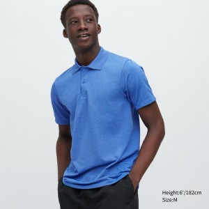 Camisa Polo Uniqlo Dry Ex Polo Shirt Hombre Azules | 735-QZKWUL