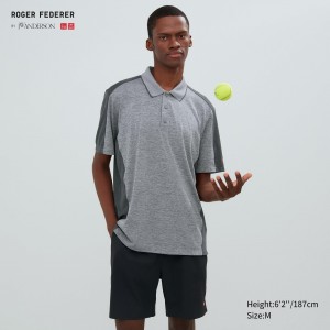 Camisa Polo Uniqlo Dry Ex Polo Shirt Hombre Gris | 163-ZPVJRK