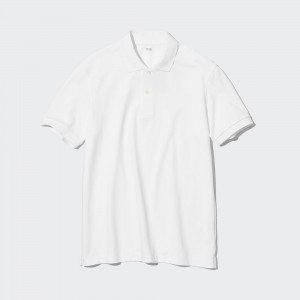 Camisa Polo Uniqlo Dry Pique Polo Shirt Hombre Blancas | 456-LONWQP