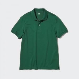 Camisa Polo Uniqlo Dry Pique Polo Shirt Hombre Verde | 021-TXIAMJ