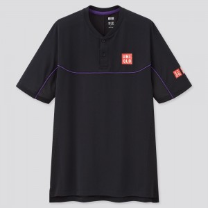 Camisa Polo Uniqlo Roger Federer Dry Ex Us 2021 Polo Shirt 2021 Season Hombre Negras | 138-SVOEHL