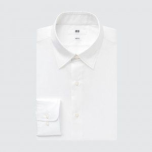 Camisas Uniqlo Easy Care Broadcloth Stretch Slim FiT-Shirt Regular Collar Hombre Blancas | 135-RJMWOT