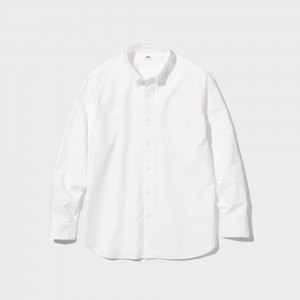 Camisas Uniqlo Regular Fit Oxford Shirt Hombre Blancas | 905-SMLBFR