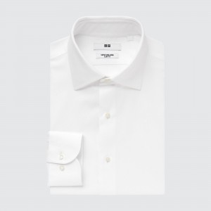 Camisas Uniqlo Super Non Iron Slim FiT-Shirt Semi Cutaway Collar Hombre Blancas | 580-BCAPTO
