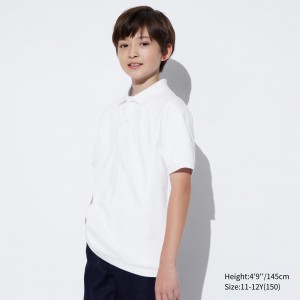 Camiseta Uniqlo Dry Pique Polo Shirt Niños Blancas | 759-REPTAM