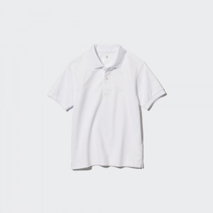 Camiseta Uniqlo Dry Pique Short Sleeved Polo Shirt Niños Blancas | 791-FYODUB
