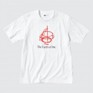 Camiseta Uniqlo Peace For All Graphic T-Shirt Tadao Ando Mujer Blancas | 382-LBTIXM