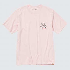 Camiseta Uniqlo Peace For All Graphic T-Shirt Haruka Ayase Mujer Rosas | 367-BXLGUQ