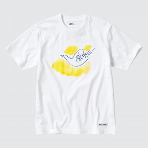 Camiseta Uniqlo Peace For All Graphic T-Shirt Ines De La Fressange Mujer Blancas | 219-GOJWZK