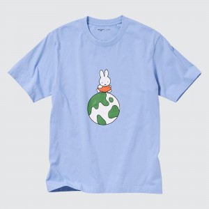 Camiseta Uniqlo Peace For All Graphic T-Shirt Dick Bruna Mujer Azules | 160-RGBLMA