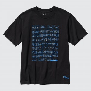 Camiseta Uniqlo Peace For All Graphic T-Shirt Akamai Technologies Mujer Negras | 059-WVZMYN