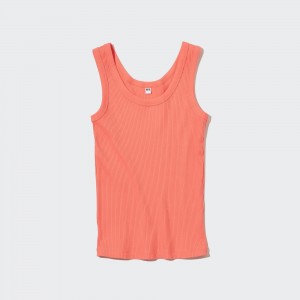 Camiseta Uniqlo Ribbed Tank Top Mujer Naranjas | 845-NQGYVZ
