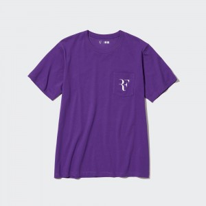 Camiseta Uniqlo Roger Federer Rf Graphic T-Shirt Mujer Moradas | 902-OUIJZR