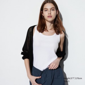 Camiseta Uniqlo Soft Ribbed Vest Top Mujer Blancas | 831-IQXTDC
