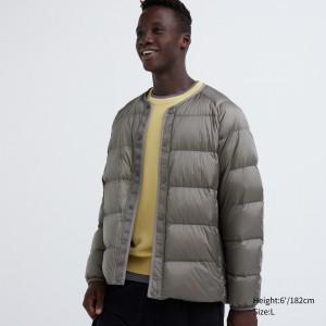 Chaquetas Uniqlo 100pct Recycled Down Jacket Hombre Gris | 346-FMSPGH