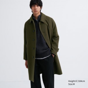 Chaquetas Uniqlo Balmacaan Coat Hombre Verde Oliva | 982-HFASMB