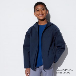 Chaquetas Uniqlo Blocktech Parka Niños Azul Marino | 862-PCDZUK