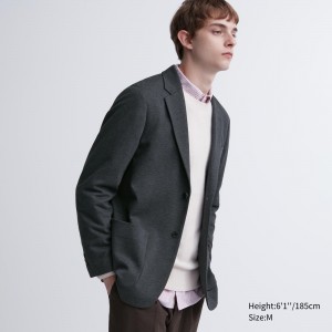 Chaquetas Uniqlo Comfort Blazer Jacket Hombre Gris Oscuro | 310-IKTYVR