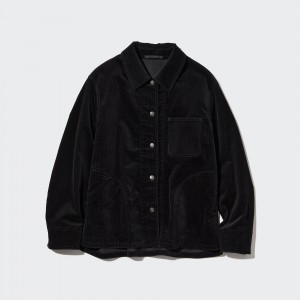 Chaquetas Uniqlo Corduroy Coverall Mujer Negras | 139-HKDCFM