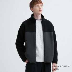 Chaquetas Uniqlo Fleece Zipped Jacket Hombre Gris | 350-VLHORF