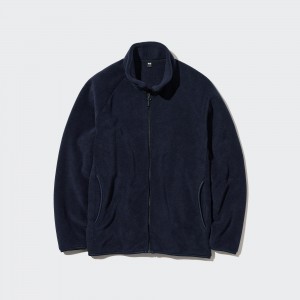Chaquetas Uniqlo Fleece Zipped Jacket Hombre Azul Marino | 172-OESKVH
