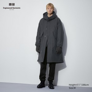 Chaquetas Uniqlo Heattech Warm Padded Coat Hombre Gris Oscuro | 517-APHKXZ