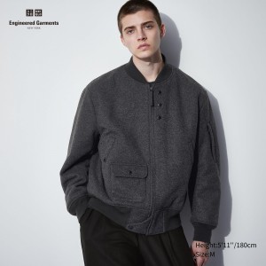 Chaquetas Uniqlo Heattech Warm Padded Short Blouson Jacket Hombre Gris Oscuro | 869-SOBUJP