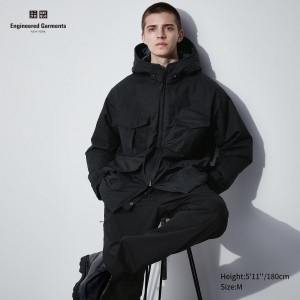 Chaquetas Uniqlo Heattech Warm Padded Utility Jacket Hombre Negras | 062-OWLJQP