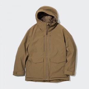 Chaquetas Uniqlo Hybrid Down 3d Cut Parka Hombre Marrones | 364-DKOZHN