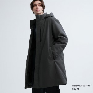 Chaquetas Uniqlo Hybrid Down Coat Hombre Gris Oscuro | 724-QKVNBG