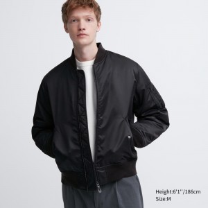 Chaquetas Uniqlo Ma 1 Blouson Jacket Hombre Negras | 268-XSTWMN