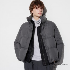 Chaquetas Uniqlo Powder Soft Down Jacket Nanodesign Mujer Gris | 701-YGORTL