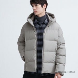 Chaquetas Uniqlo Seamless Down 3d Cut Parka Hombre Gris Claro | 190-OGCPDW