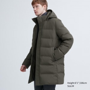 Chaquetas Uniqlo Seamless Down Coat Hombre Verde Oliva | 025-UAEMNC