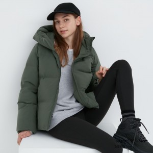 Chaquetas Uniqlo Seamless Down Parka Mujer Verde Oliva | 649-GNEHTW